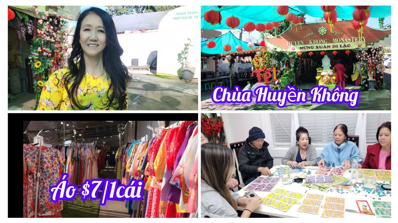 Tết Đi Chùa, Mua Áo Dài & Chơi Lô tô l Cô Út Củ Chi USA #LunarNewYear