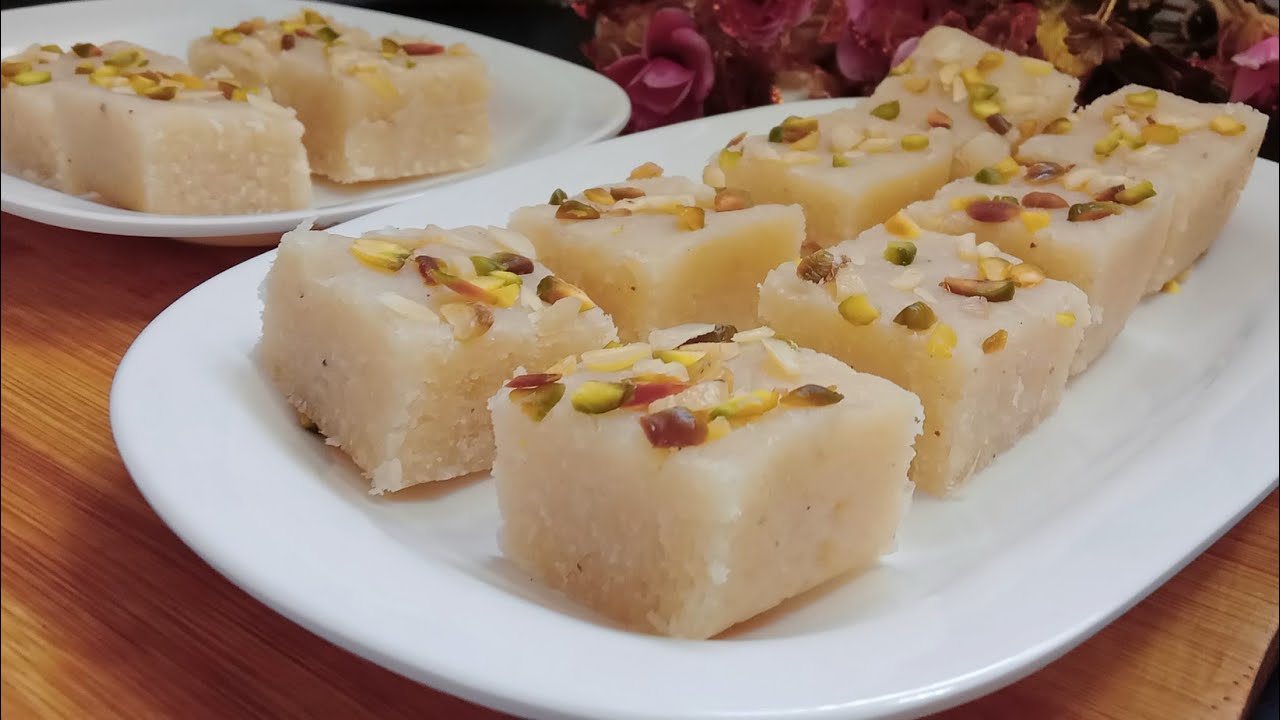 Рецепт кокосового бурфи от Maida / Простой рецепт домашнего бурфи || Простые и простые рецепты
