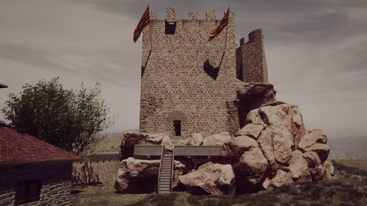 Castillo de Peracense. Recreación virtual del Recinto superior
