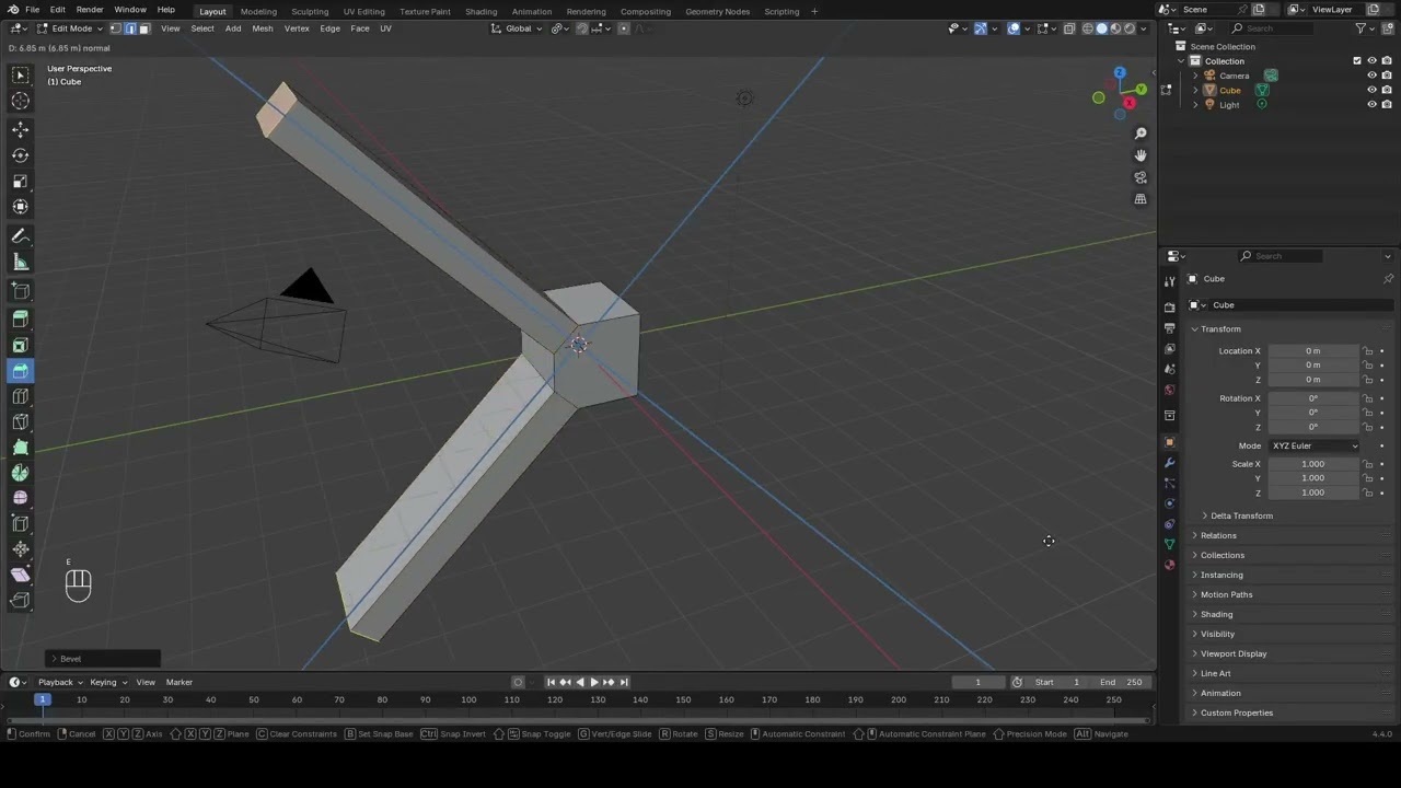 Как отзеркалить обьект с помощью mirror в Blender, How to mirror an object using mirror in Blender3D