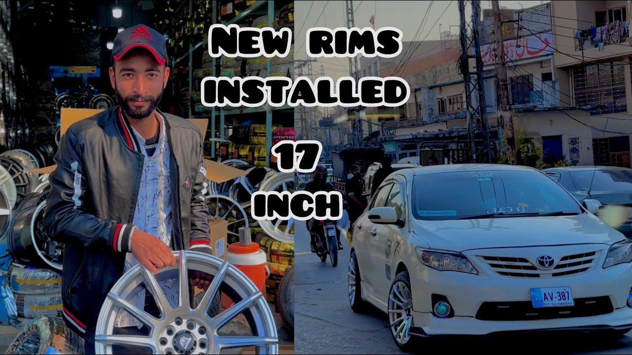 Rims installed 17 inch /9jj in Corolla e140 / low profile tyre.. full khoof Corolla modified