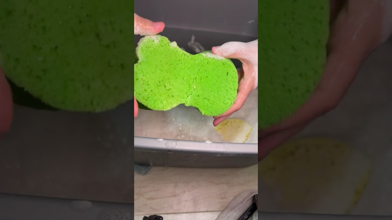 6 minutes of satisfying sudsy sponge squeezes | Sponge squeezing ASMR 