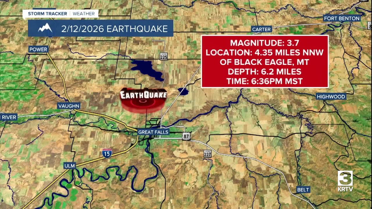 Small earthquake rattles Great Falls (February 12, 2026)