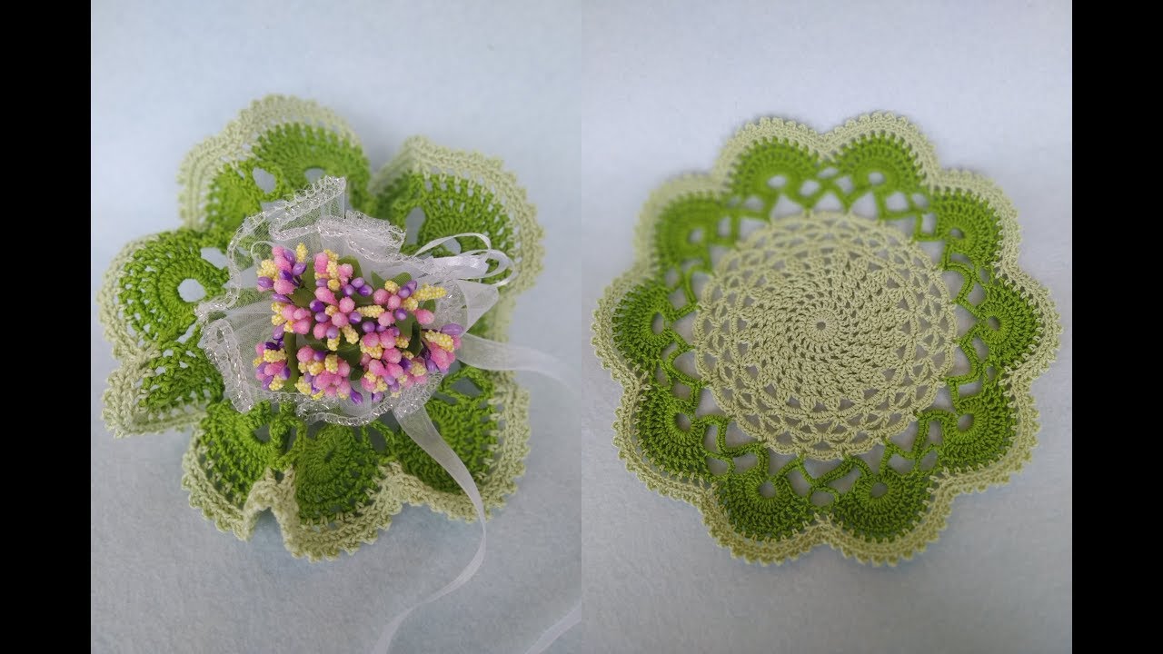 Bomboniera Centrino Uncinetto Tutorial 💐 Doily Crochet - Centro de Mesa Crochet