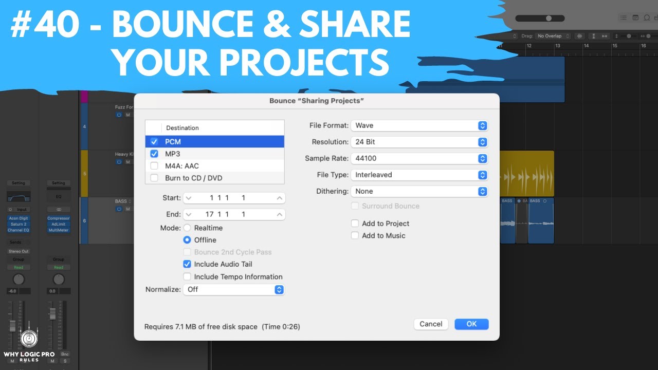 #40 - How to Bounce, Share Your Projects the Right Way (Newbie to Ninja - Beginner's Guide to Logic)