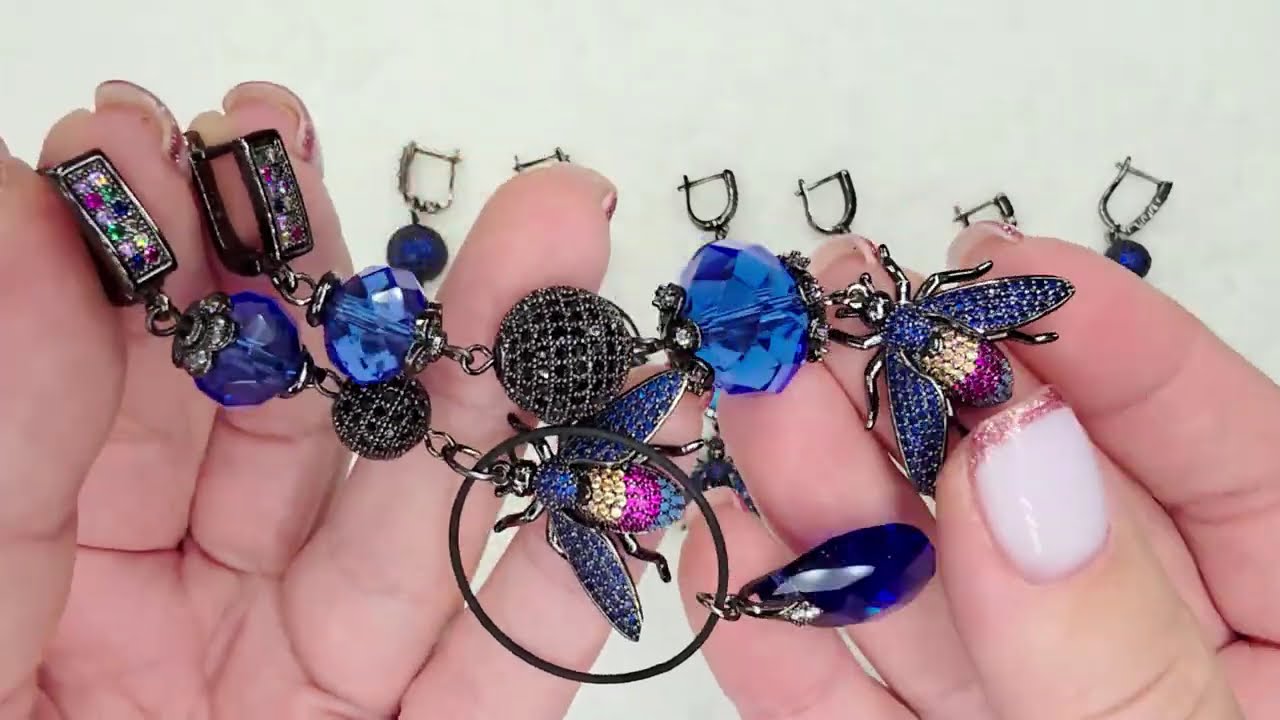 Blue Earrings Collection | Insect Chandeliers, Royal Blue Hearts & Crystal Drama (Part 2)