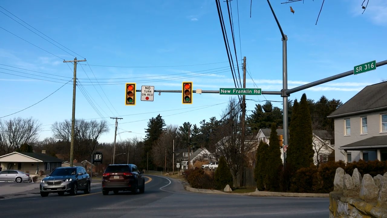 Traffic Lights in New Franklin, PA (PA 316/Wayne Hwy & New Franklin Rd)