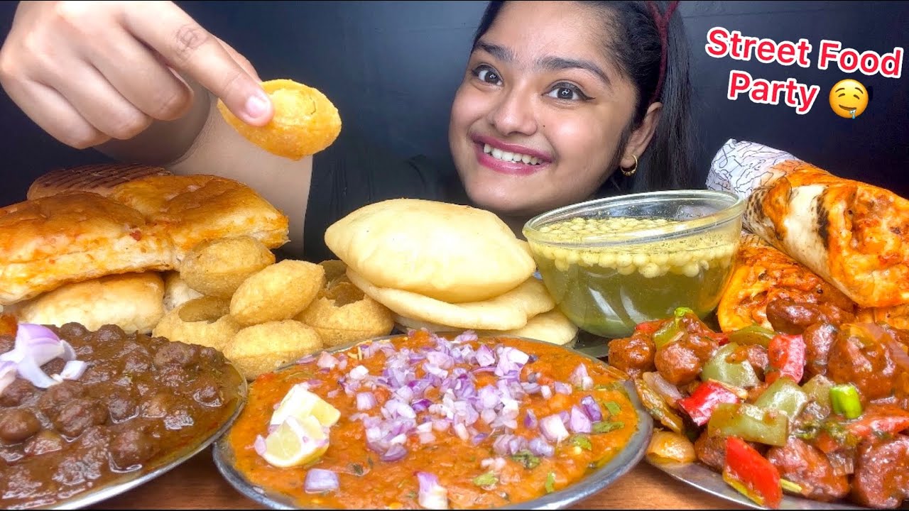CHICKEN SHAWARMA 🌯 CHOLE BHARTURE, CHICKEN BURGER🍔 PAV BHAJI, PANIPURI AND SOYA MANCHURIAN |EATING