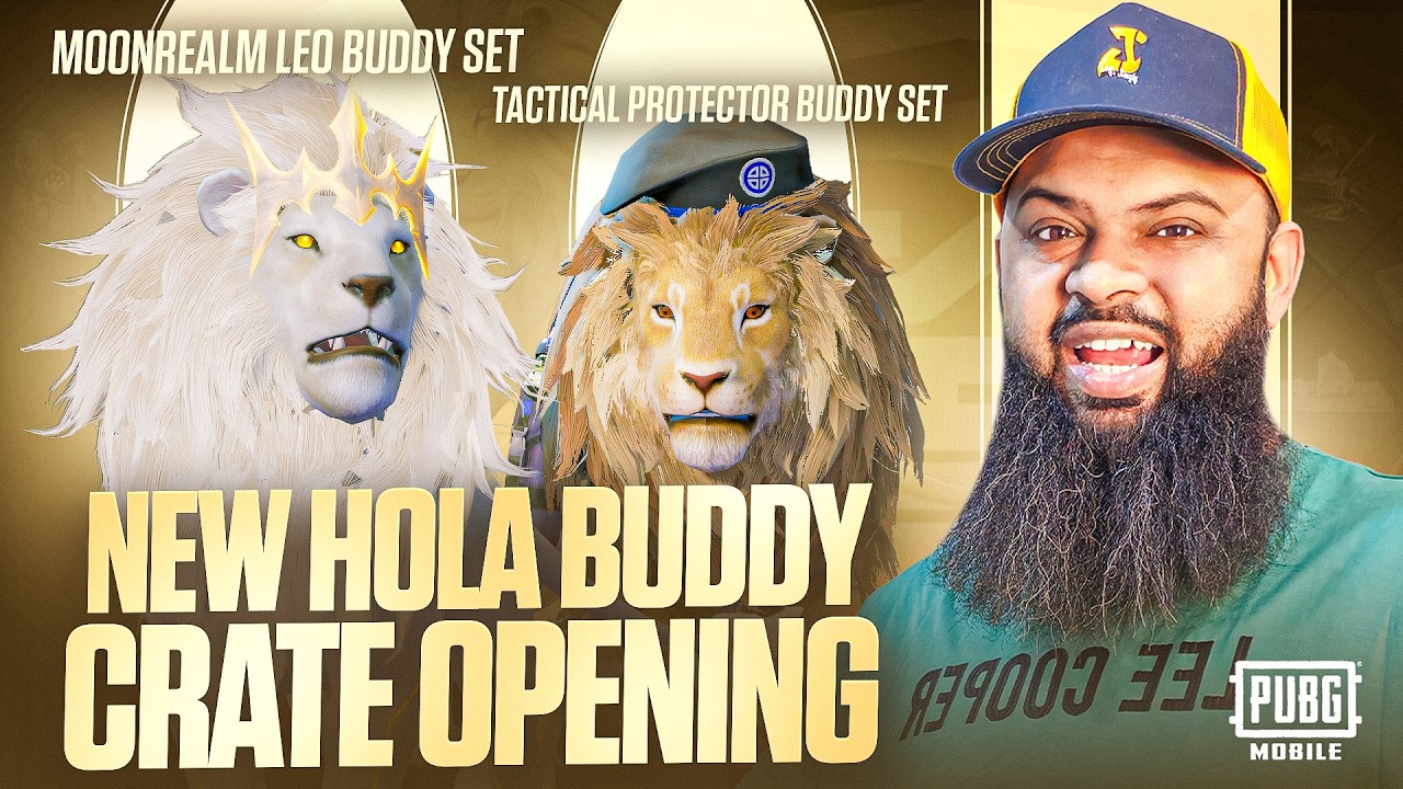 17,000UC 🔥 Maxout Hola Buddy Tactical Protector Lion Set Lucky Spin 🦁 PUBG Mobile Crate Opening