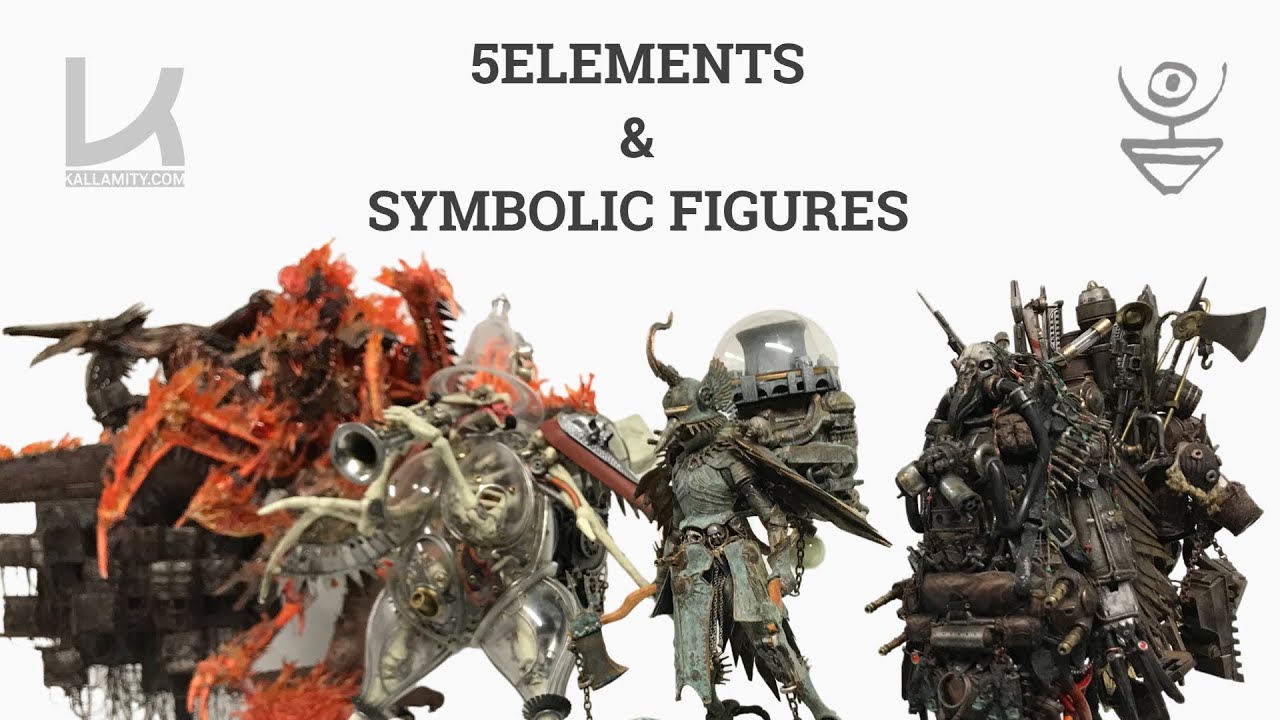The Five Elements and Symbolic Figures. Original Kallamity sculptures