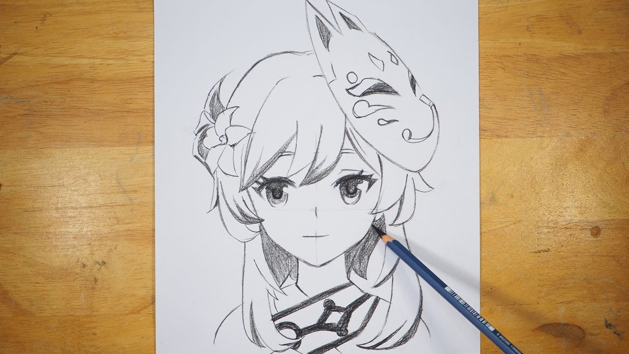 How to Draw Lumine Genshin Impact | Anime Drawing