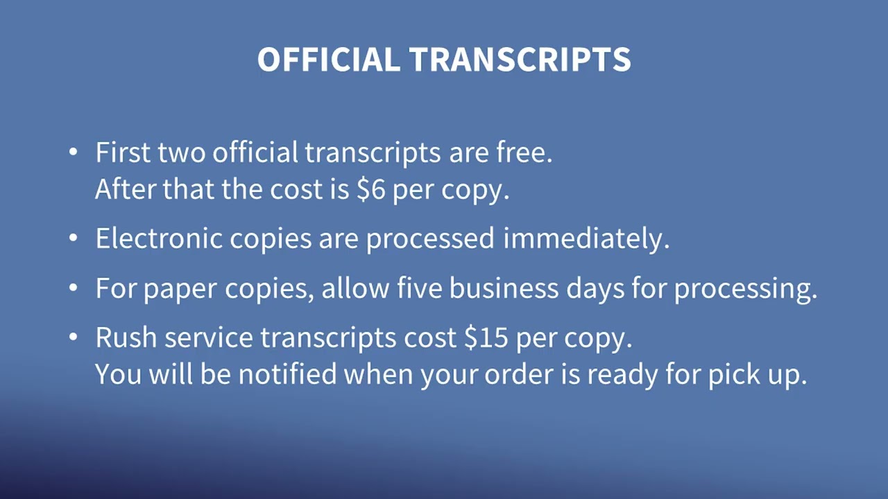 How to Order Official Transcripts