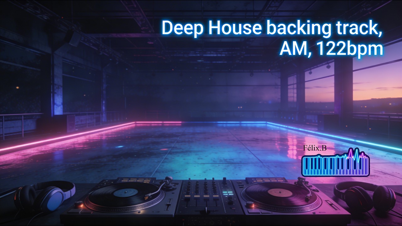 Deep House Backing Track - 122 BPM | A Major : Deep Light