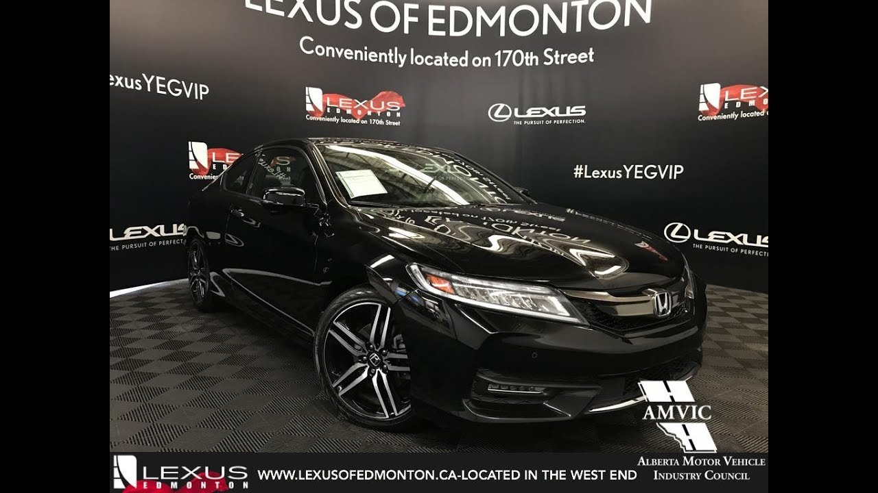 Used Black 2016 Honda Accord Coupe Touring Walkaround Review Whitecourt Alberta
