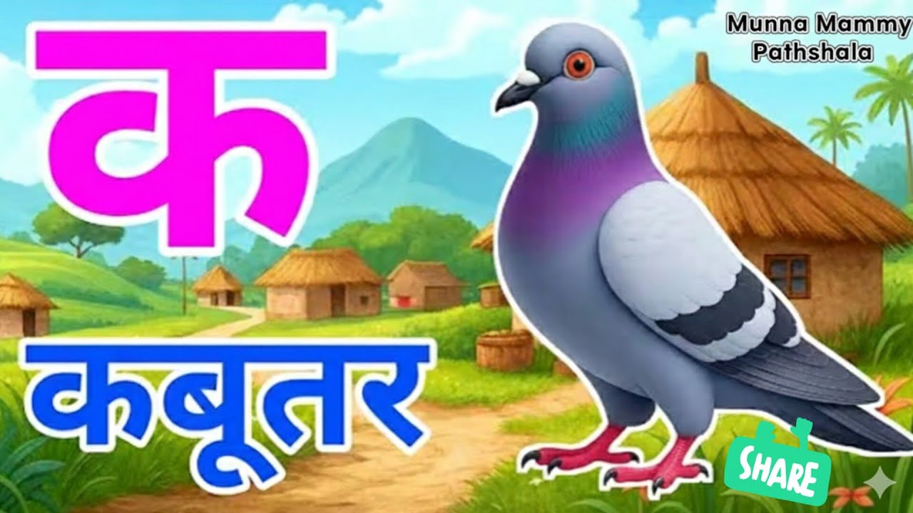 क से कबूतर | Hindi Varnamala for Kids | Learn Hindi Alphabets | Munna Mammy Pathshala 