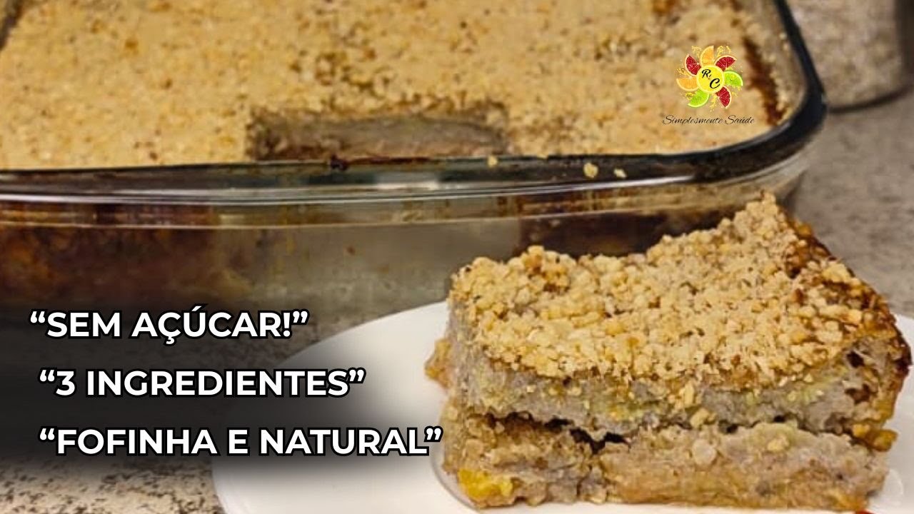 TORTA DE BANANA COM AMENDOIM E AVEIA 🍌🥜 SEM AÇÚCAR | SEM GLÚTEN | SEM OVO | Saudável e Fácil