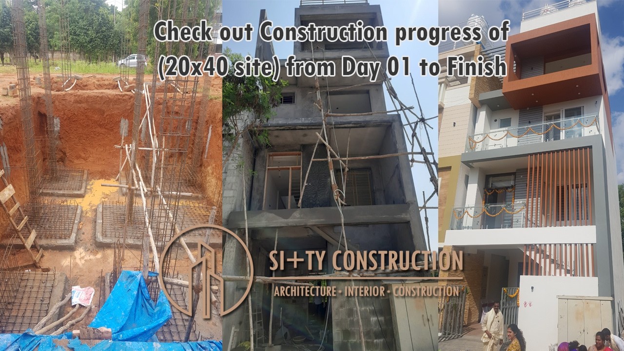 Mr.SatyaTejesh Residence @ Bangalore, Construction progress from Day 01 to Finish...