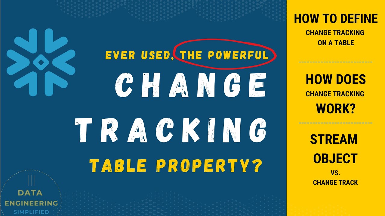 Have you ever used change track table property in snowflake?