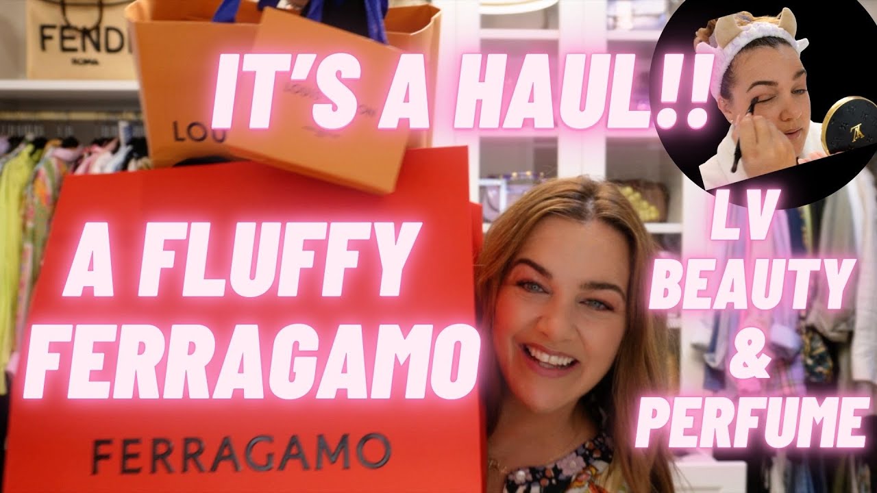 UNBOXING A HANDBAG WITH FEATHERS, FRAGRANCE AND BEAUTY Ft. Ferragamo & Louis Vuitton 🛍