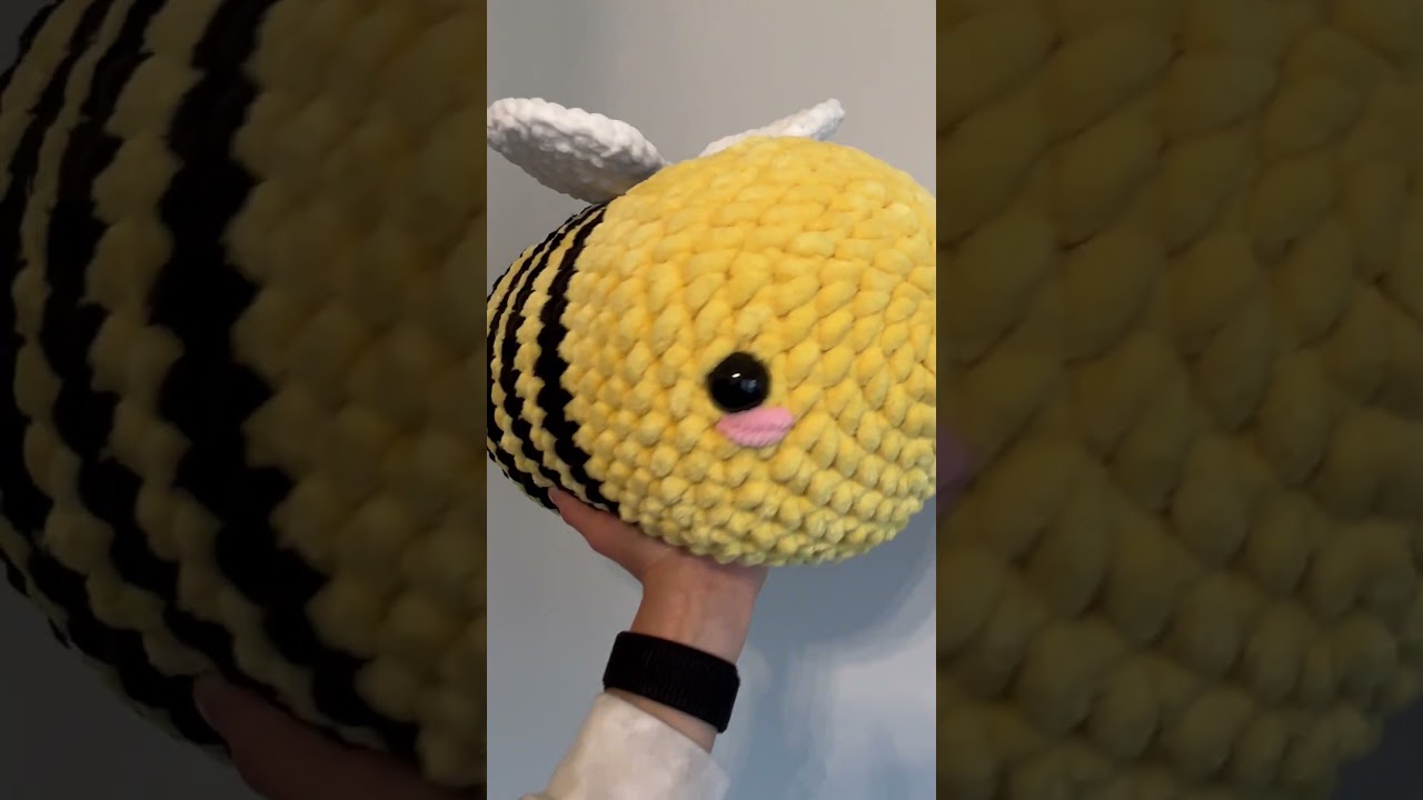 This bee is literally 1 foot long by 9in tall😍 #crochet #bee #plushies