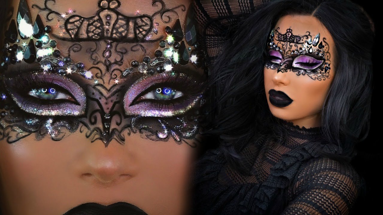 MASQUERADE MASK MAKEUP! HALLOWEEN TUTORIAL | Nikki French