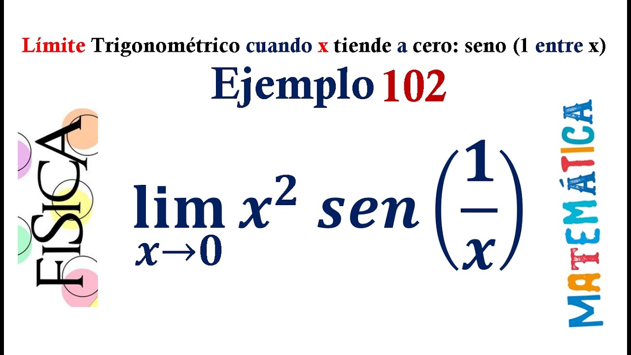 Límite trigonométrico cuando x tiende a cero: x al cuadrado por seno (1 entre x) - Ejemplo 102