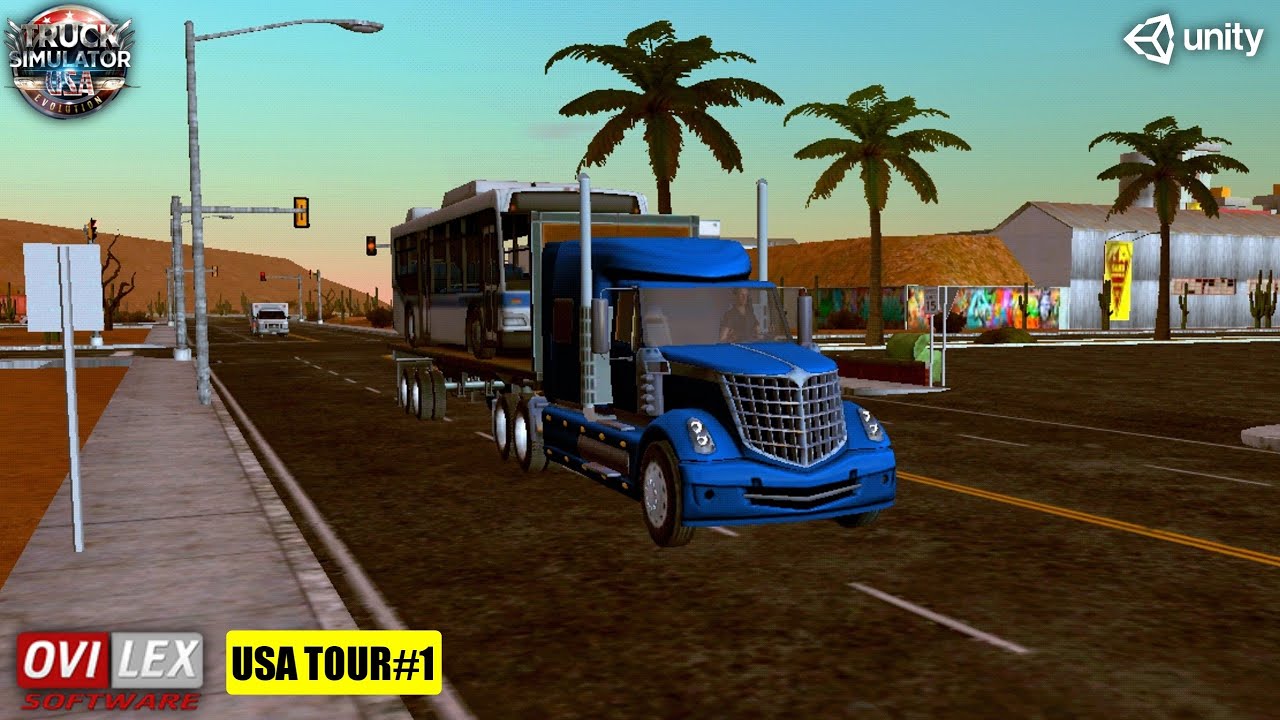 Truck Simulator USA Evolution |•#2| ( USA Tour #1 ) | Transporting Bus to Los Angeles