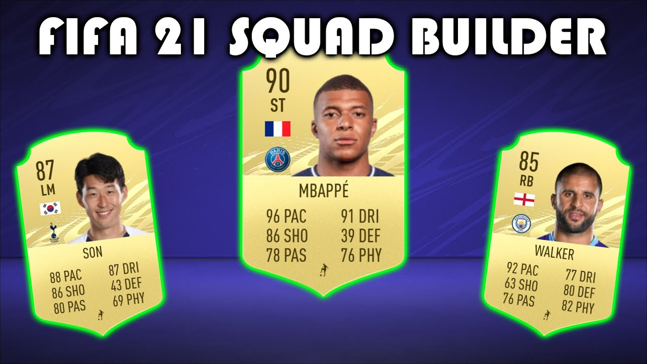 FIFA 21 SQUAD BUILDER  100K 230K 300K 600K 700K 1.3M SQUADS