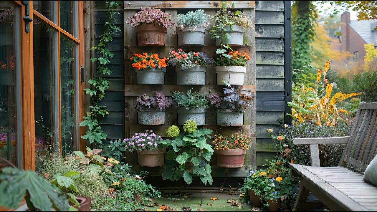 Rustic Farmhouse Backyard Garden Ideas with Second-Life Vintage Furniture