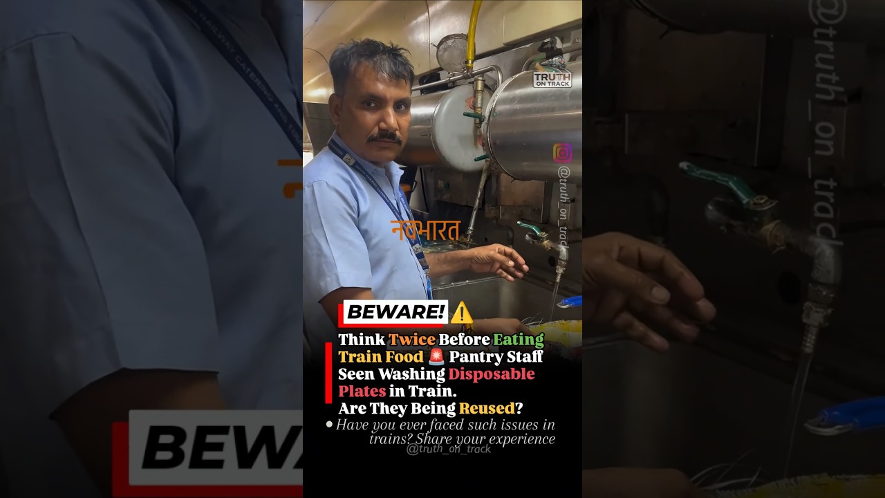 Think Twice Before Eating Train Food? Pantry Staff Washing Disposable Plates Raises Concerns 😳