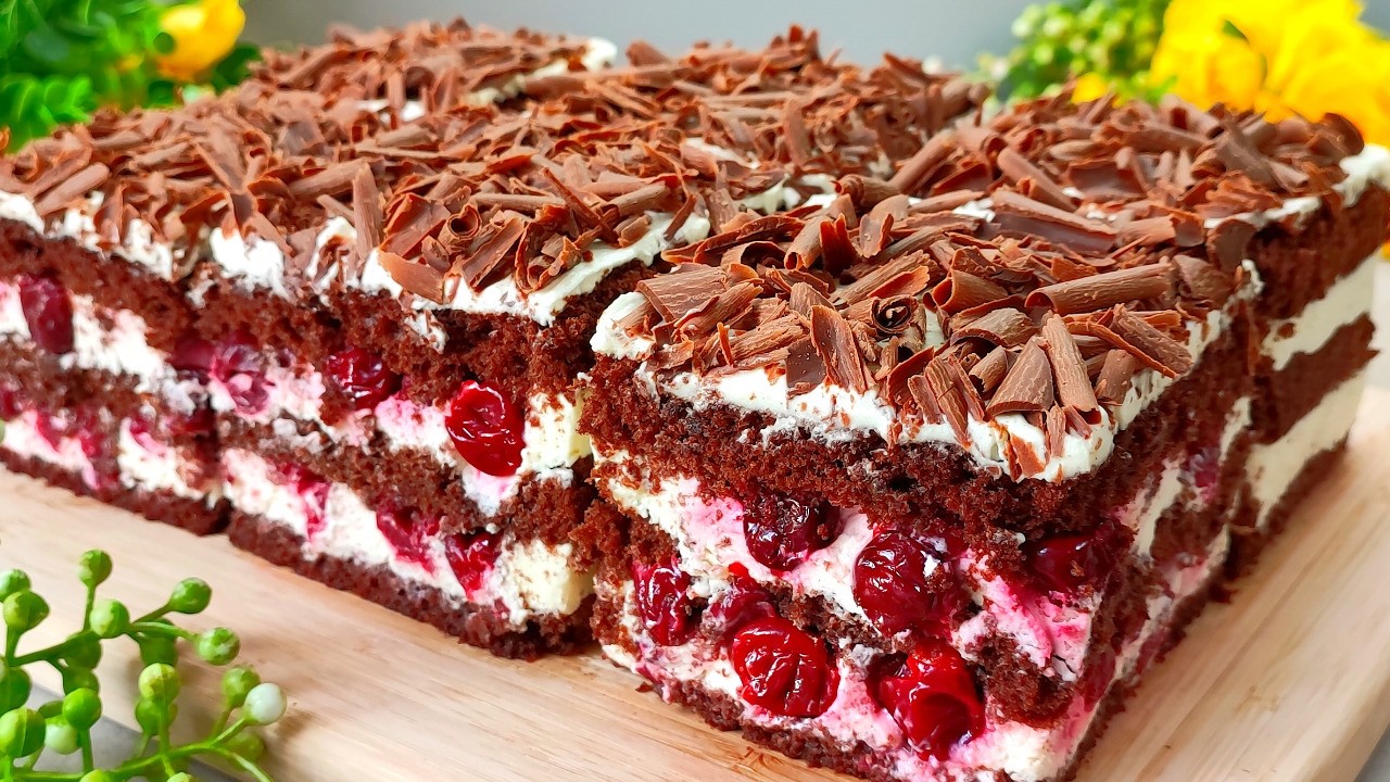 🍫🍒 Самый вкусный вишневый пирог, который тает во рту. Невероятно вкусный торт.