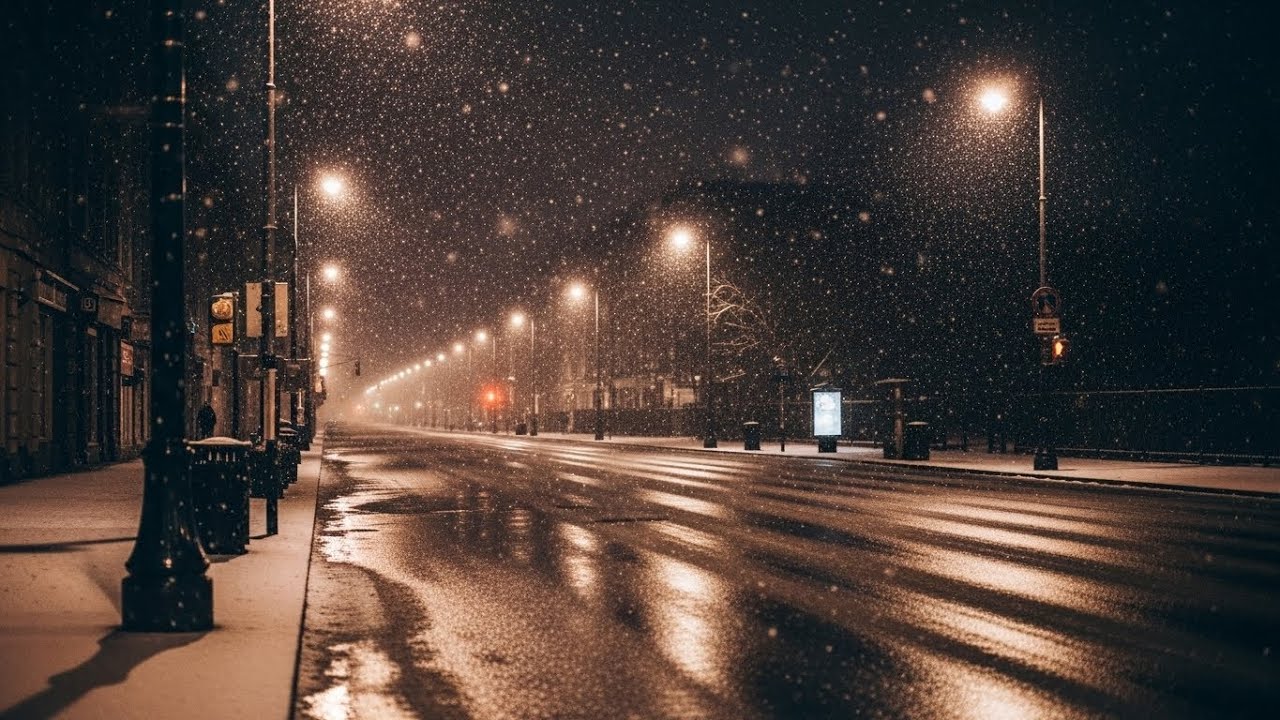 Snow City at Night ❄️ Quiet Winter Streets | 90 Minutes for Relax & Focus