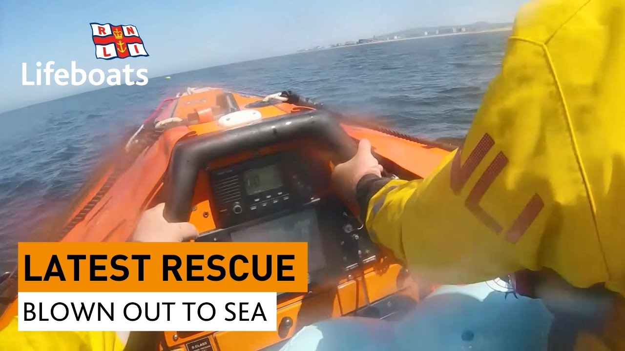 RNLI Rhyl rescue young girl from inflatable