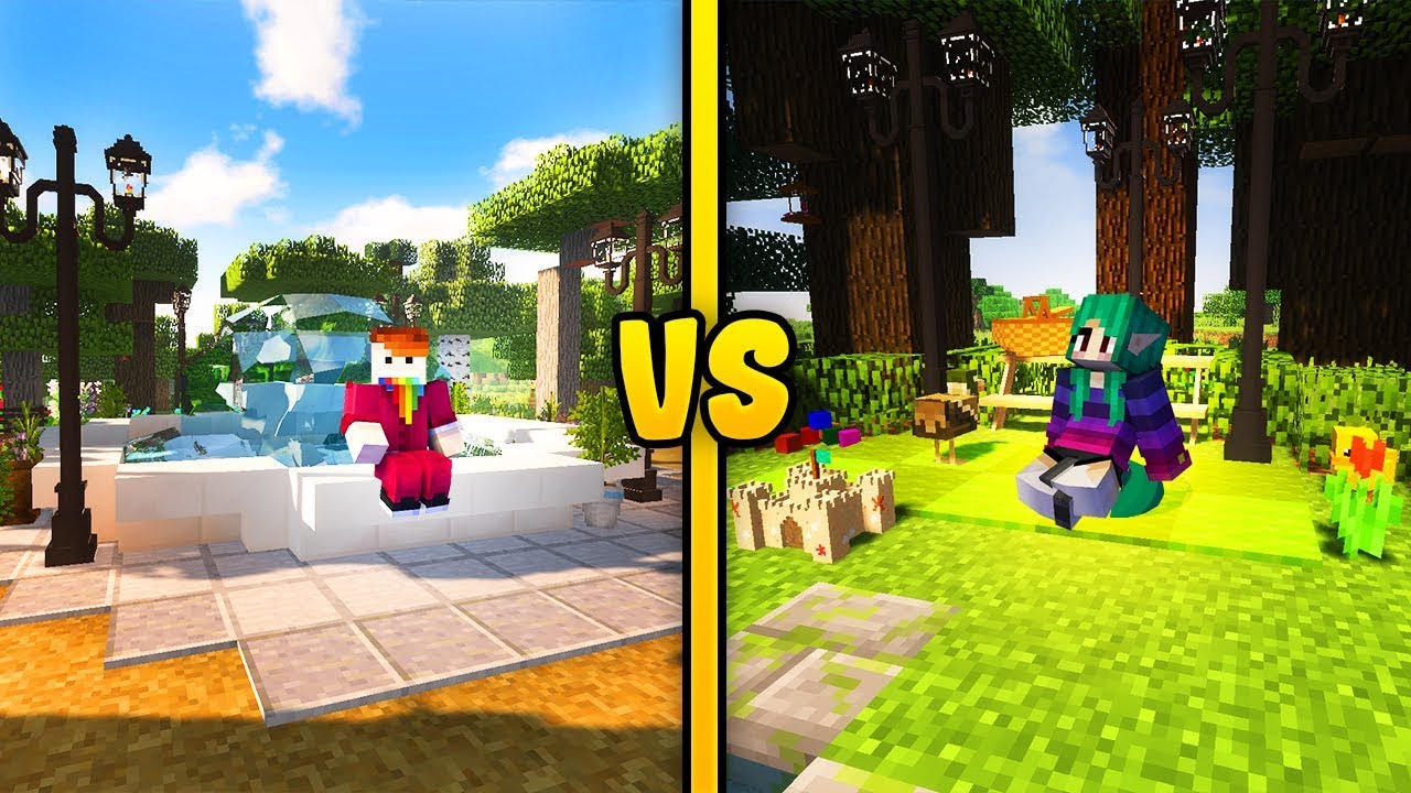 PARK DZIEWCZYNY VS PARK CHŁOPAKA - Minecraft | CZOKLET VS GAENALI