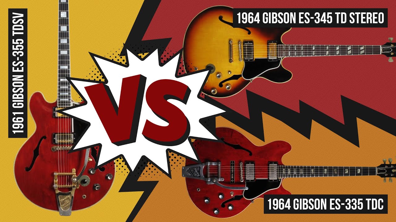 Audio Comparison: Vintage Gibson ES-335 vs Gibson ES-345 vs Gibson ES-355 (no talking)