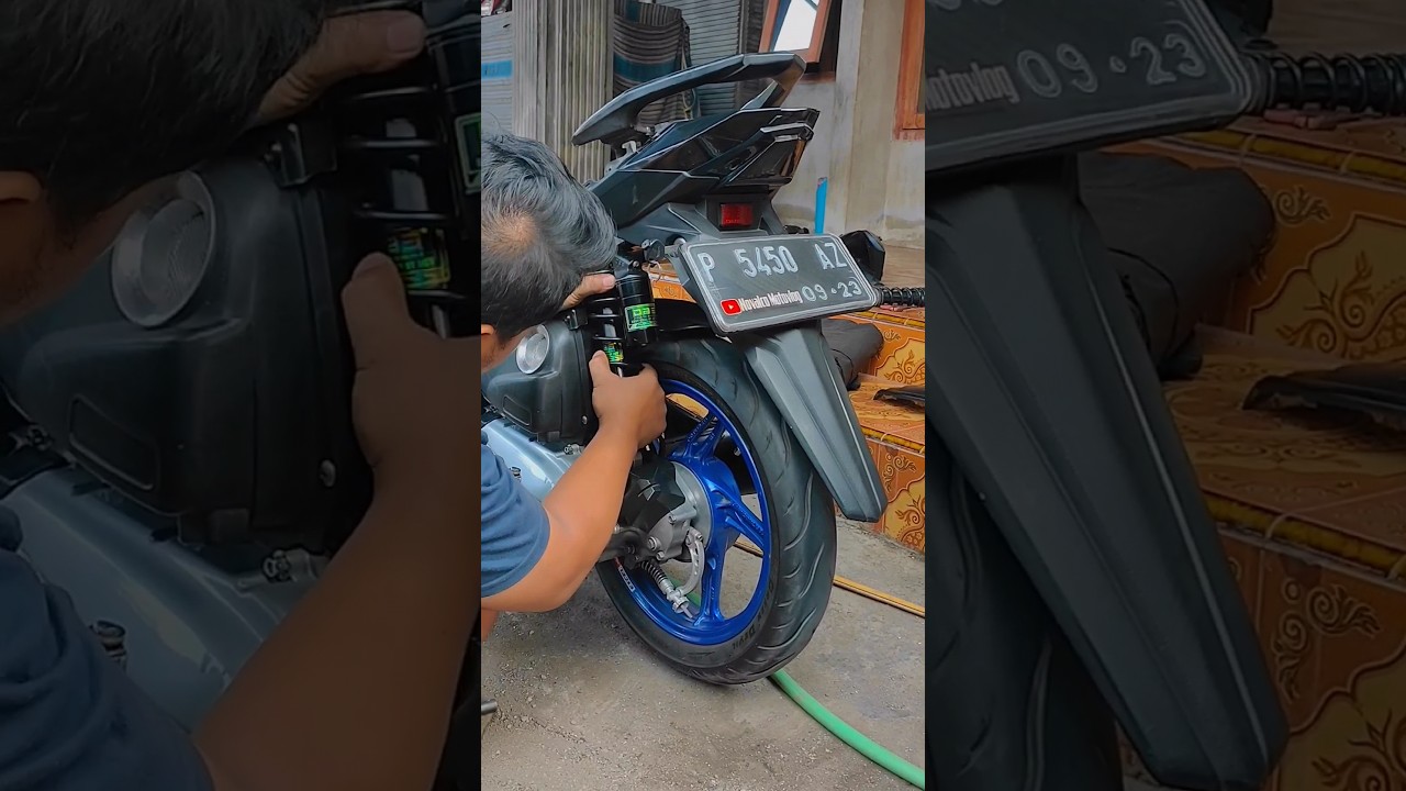 Pemasangan Shock Tabung Belakang Ukuran 330mm Honda Beat 😎 #shorts #modifikasi #hondabeat