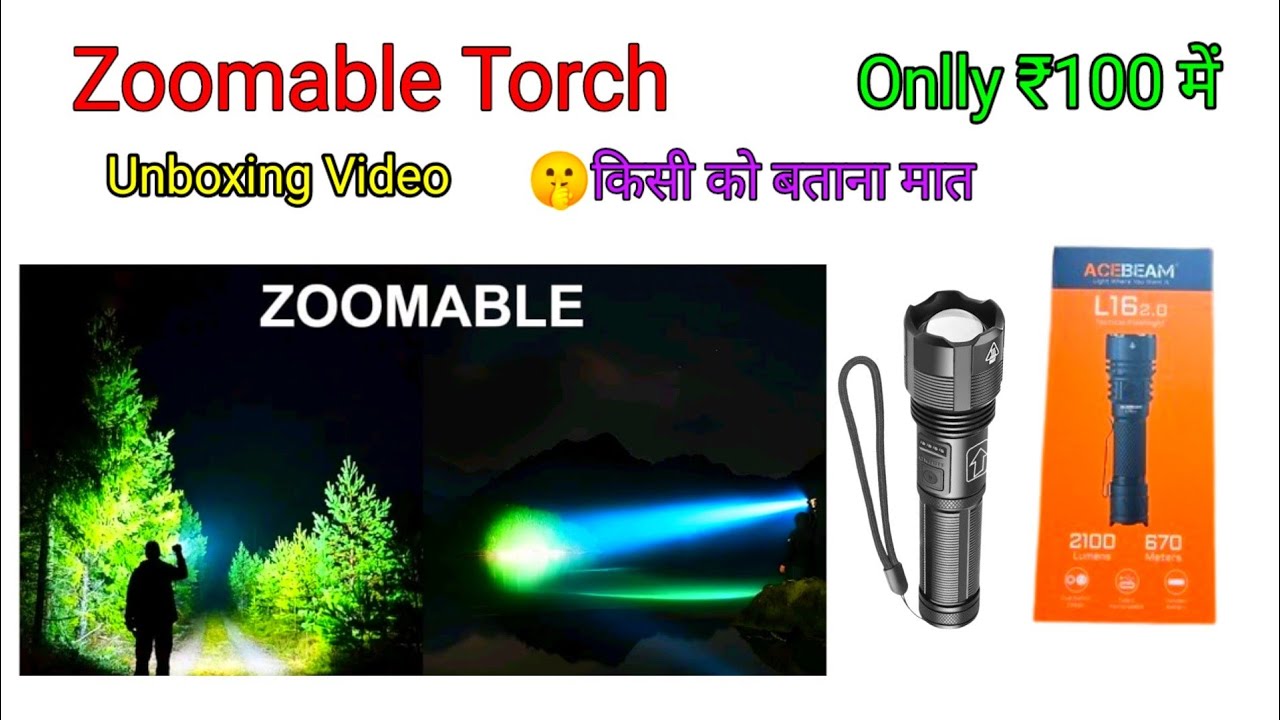 Super Bright 200W Torch|| MZ T35 ZoomableLed Torch || Powerful Long Range Focus Torch unboxing video