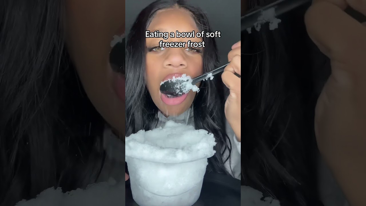 Eating a bowl of soft freezer frost