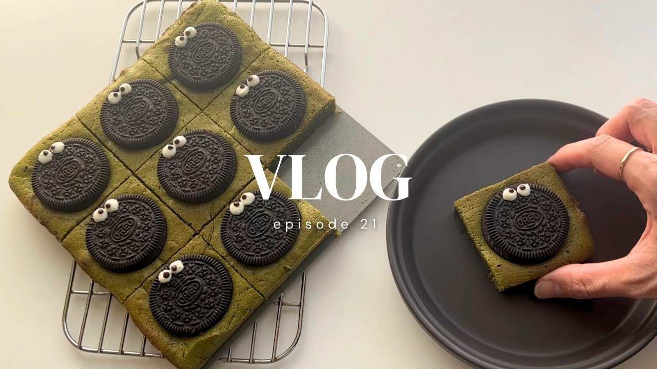 Sub) [Как приготовить пирожные Matcha Oreo Brownies - богато, но просто смешать и испечь!