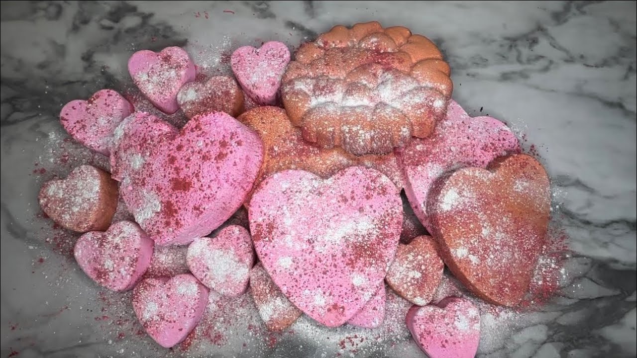 Crunchy/Soft Pink & Red Heart Reforms | Happy Valentines Day | ASMR Gym Chalk 