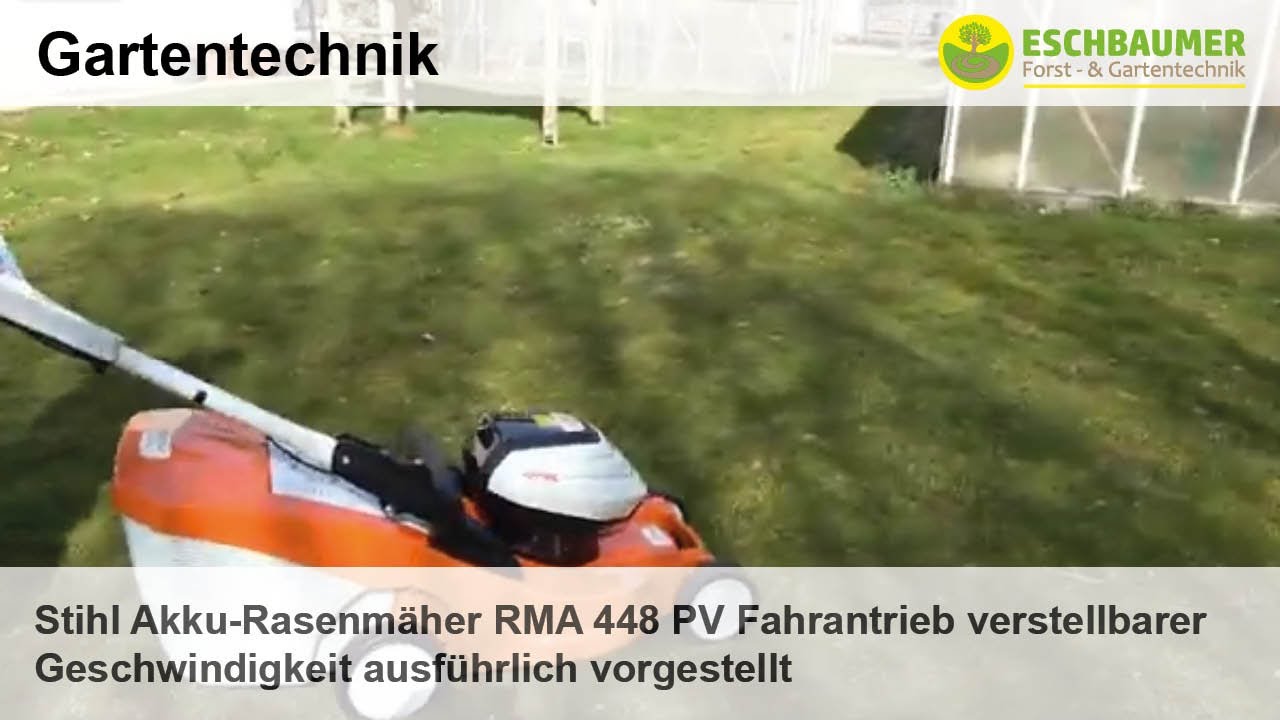 Stihl Akku-Rasenmäher RMA 448 PV Fahrantrieb verstellbarer Geschwindigkeit ausführlich vorgestellt