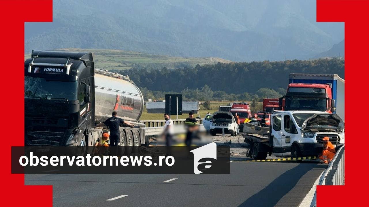 Filmul tragediei de pe A1. Trei muncitori au murit spulberaţi sub privirile şefului de echipă
