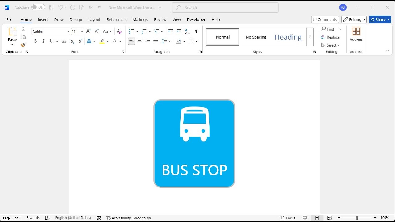 How to create bus stop sign in word
