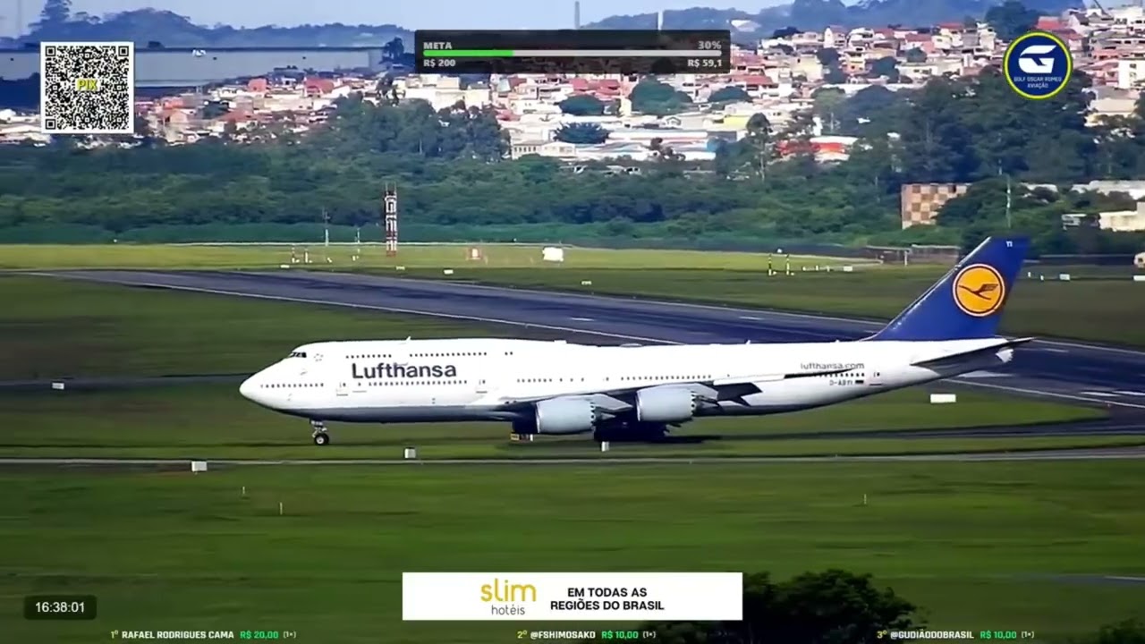 LUFTHANSA 747-8 EM GRU É HISTÓRIA NO AR