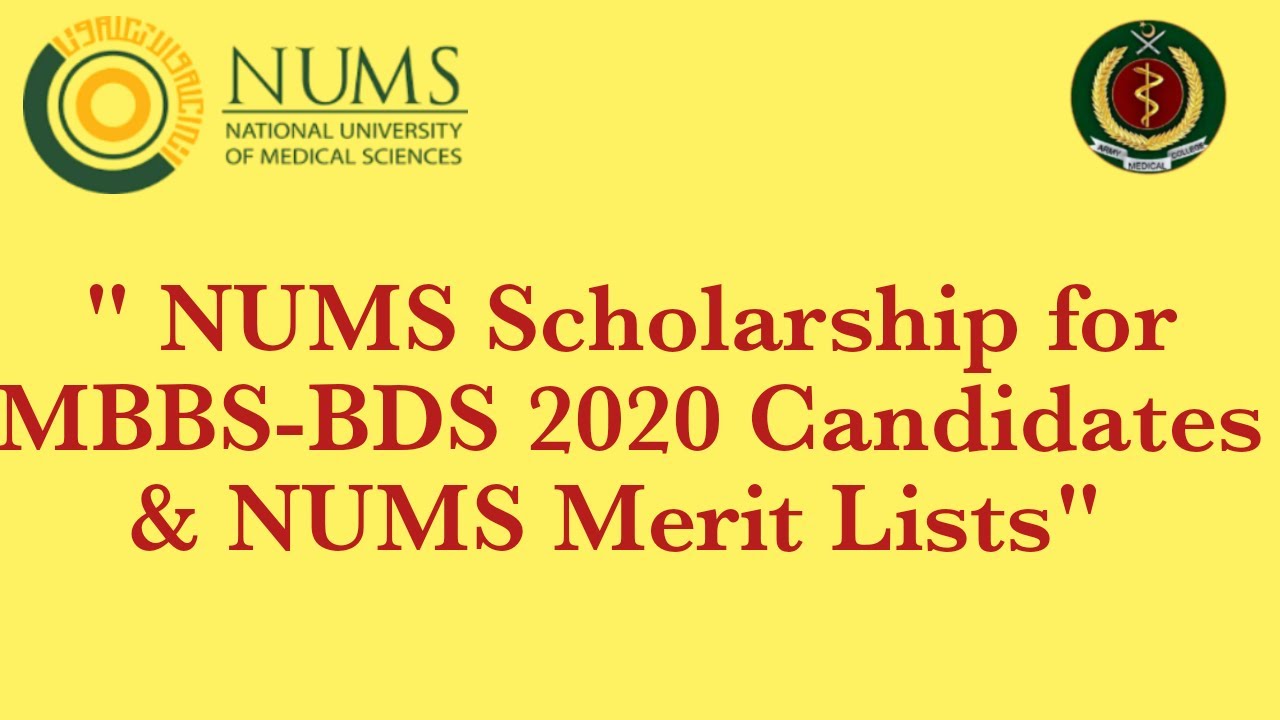 NUMS Scholarship for NUMS TEST 2020 CANDIDATES | NUMS Merit Lists | Education and Happiness