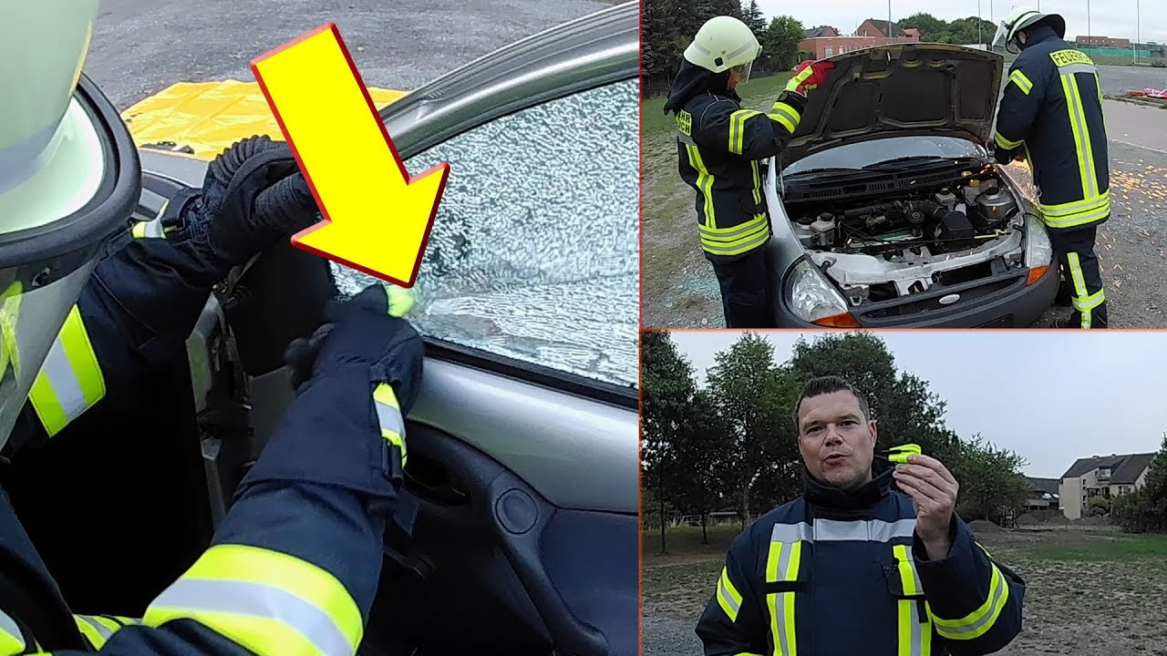 PKW-Unfall: Scheibe kaputt machen und Motorhaube komplett entfernen