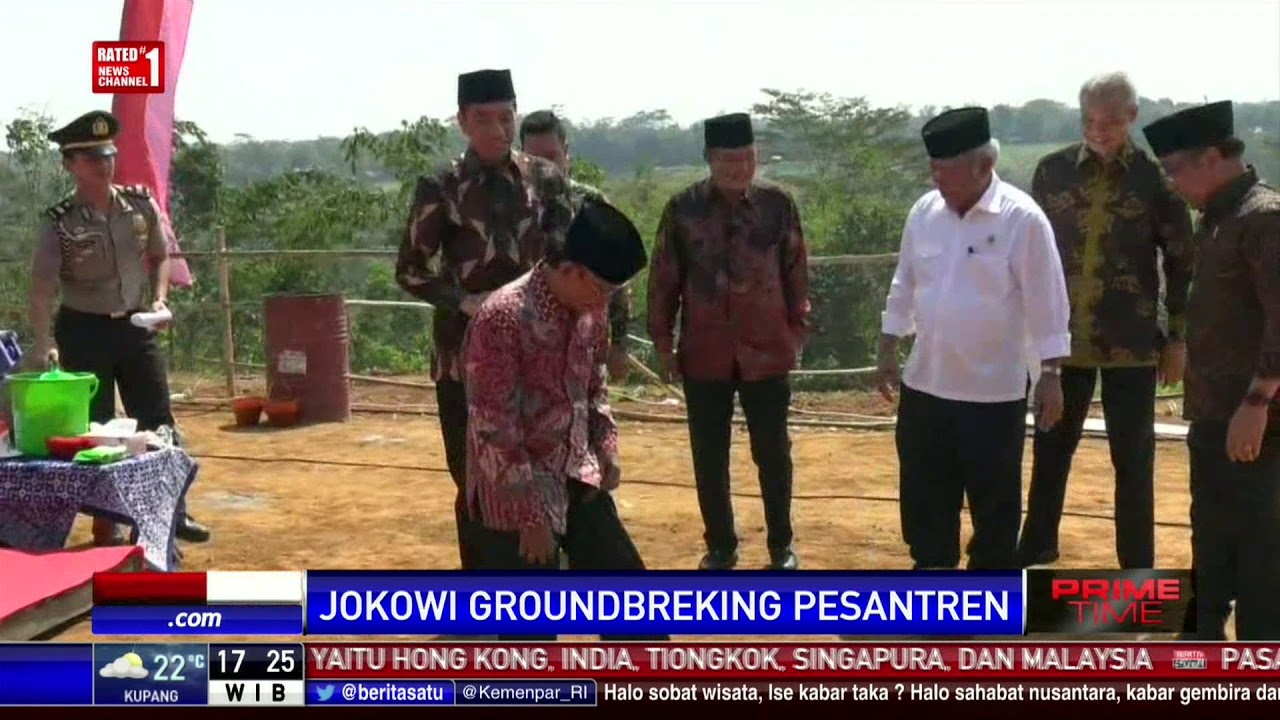 Jokowi Lakukan Peletakan Batu Pertama Ponpes MTA di Karanganyar
