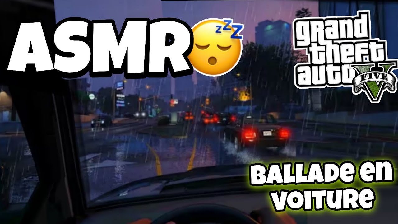 ASMR Fran&ccedil;ais &bull; Ballade en voiture RELAXANTE SOUS LA PLUIE SUR GTA5 😴🚗