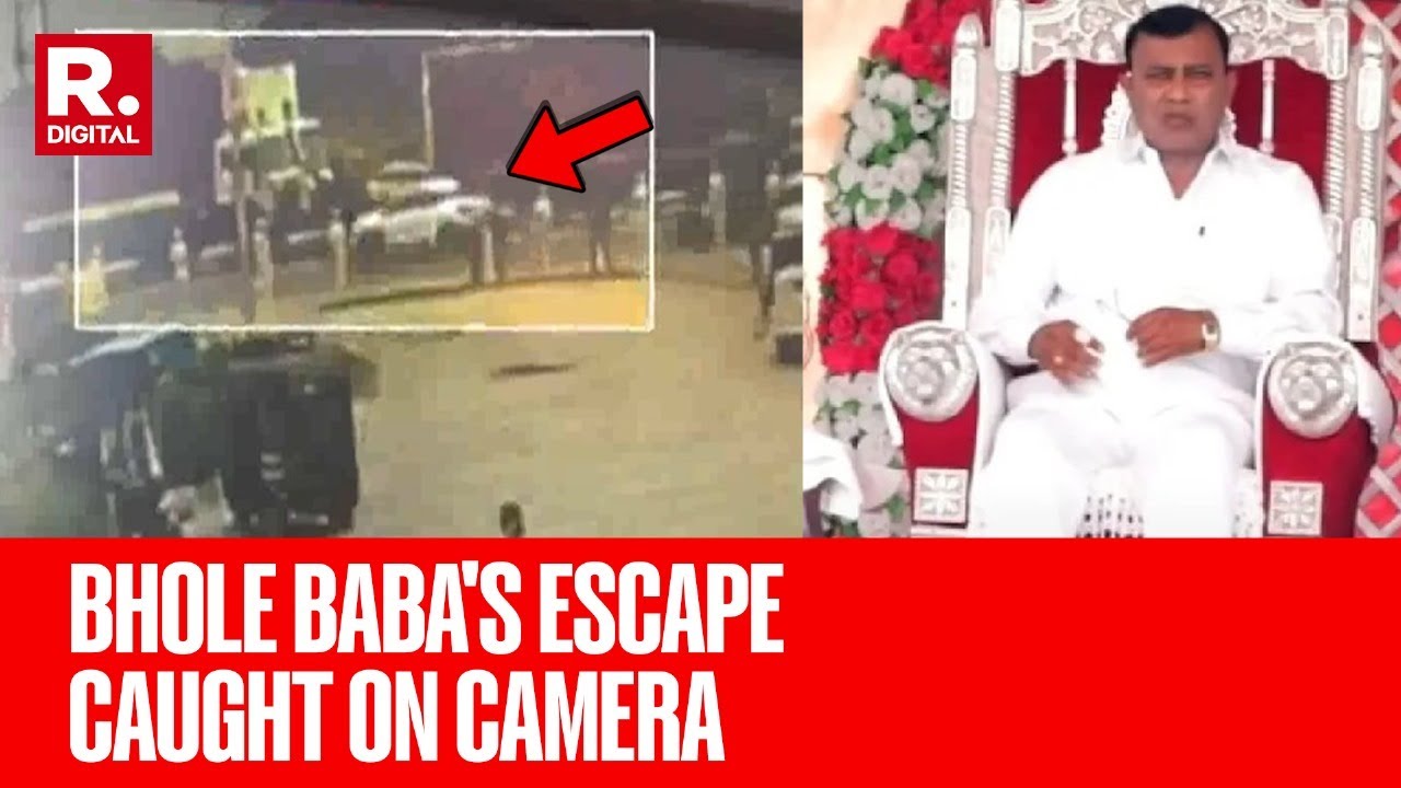 Viral Video Shows Hathras Bhole Baba Escaping In His Cavalcade While People Were Dying In Stampede
