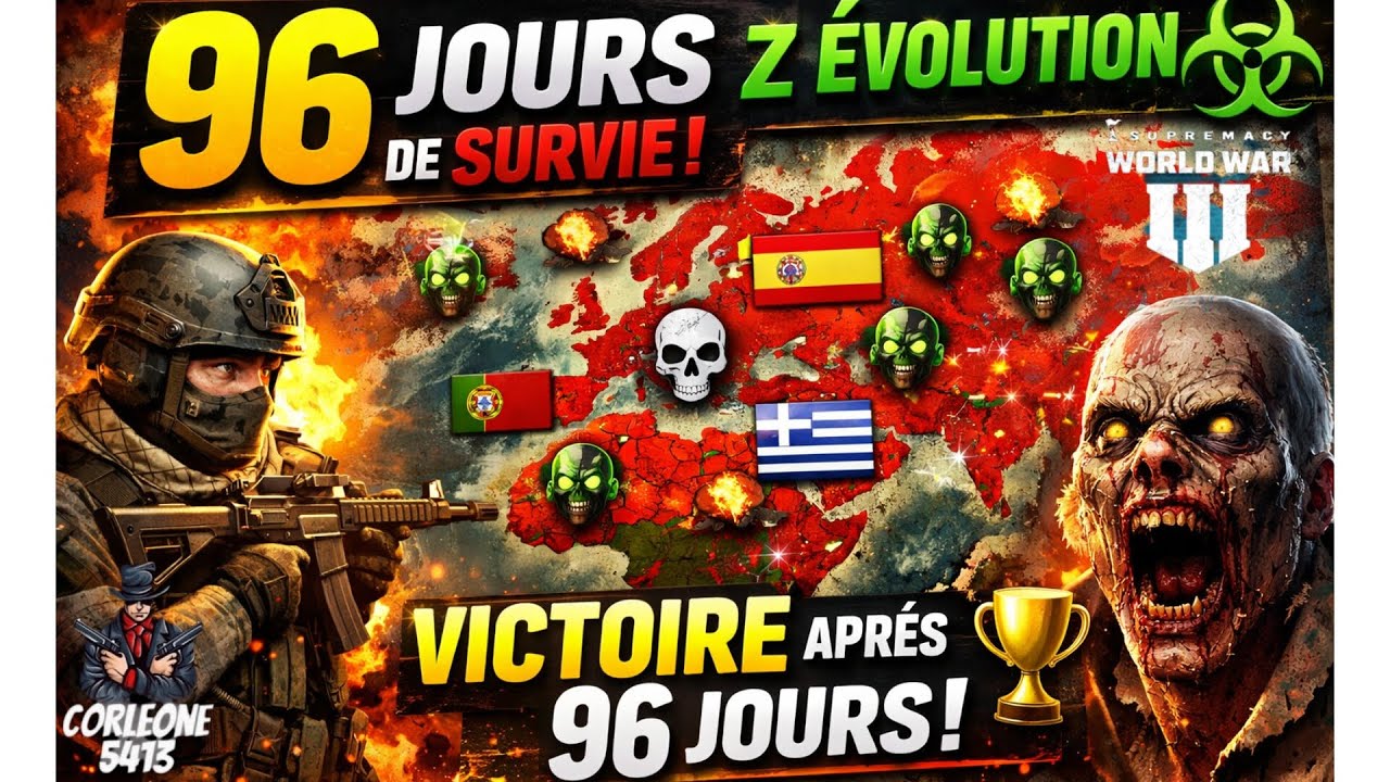 🏆 VICTOIRE IMPOSSIBLE ! 96 JOURS DE SURVIE FACE AUX ZOMBIES | Supremacy WW3 – Conflict of Nations